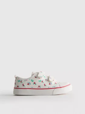 Niskie sneakersy z płótna w kwiatowy wzór