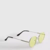 Okrągłe, przyciemniane okulary przeciwsłoneczne z metalową oprawką
