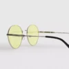 Okrągłe, przyciemniane okulary przeciwsłoneczne z metalową oprawką