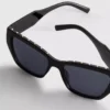 Okulary Przeciwsłoneczne typu „cat-eye” z ćwiekami