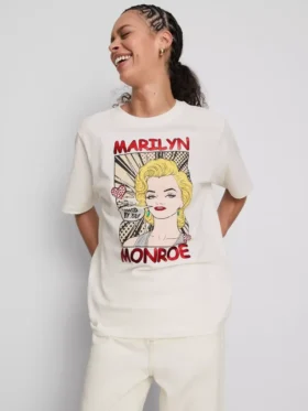 Oversizowa bawełniana koszulka z nadrukiem Marilyn Monroe