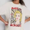 Oversizowa bawełniana koszulka z nadrukiem Marilyn Monroe