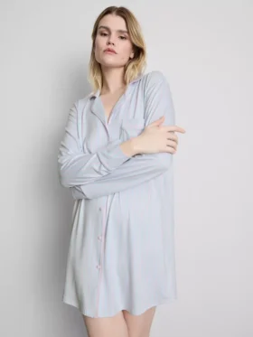 Paski, oversize’owa koszula nocna w stylu boyfriend