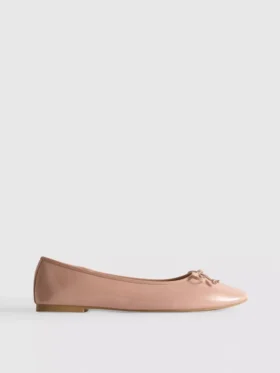 Płaskie Buty z kokardką ze sztucznej skóry