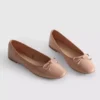 Płaskie Buty z kokardką ze sztucznej skóry