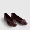 Płaskie Buty z lakierowanej skóry