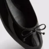 Płaskie Buty z lakierowanej skóry