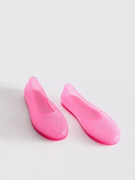 Płaskie Buty z przezroczystego tworzywa