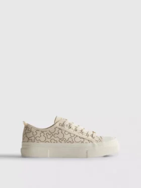 Płócienne sneakersy na platformie z Myszką Miki Disneya