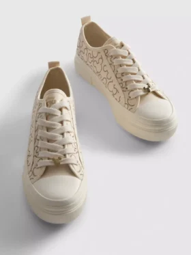 Płócienne sneakersy na platformie z Myszką Miki Disneya