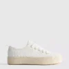 Płócienne sneakersy z płaską platformą z juty