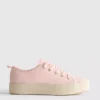 Płócienne sneakersy z płaską platformą z juty