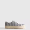 Płócienne sneakersy z płaską platformą z juty