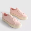 Płócienne sneakersy z płaską platformą z juty