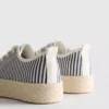 Płócienne sneakersy z płaską platformą z juty