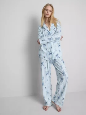 Piżama typu boyfriend w paski z motywem Stitcha z Disneya