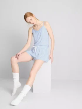 Piżama typu shorty w paski