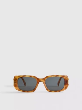 Prostokątne okulary przeciwsłoneczne w stylu „tortoiseshell”