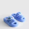 Puszyste kapcie Disneya z motywem Stitcha i podwójnymi paskami