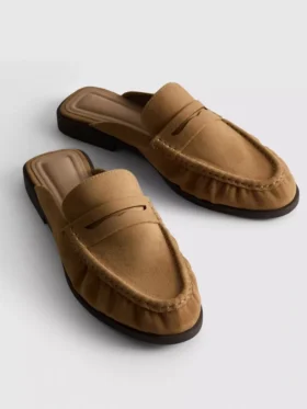 Sandały typu loafer z imitacji zamszu