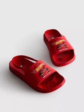 Sandały typu slingback z motywem Hot Wheels