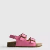 Sandały typu slingback z podwójnymi paskami z klamrami