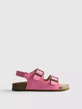 Sandały typu slingback z podwójnymi paskami z klamrami