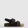 Sandały typu slingback z podwójnymi paskami z klamrami