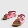 Sandały typu slingback z podwójnymi paskami z klamrami