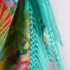 Sarong z frędzlami w tropikalny wzór