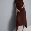 Spódnica midi z obszyciem typu „hanky”