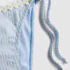 Spodenki bikini w kratkę z wykończeniem w kształcie stokrotek