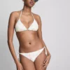 Spodenki bikini z haftem i wiązaniem z boku