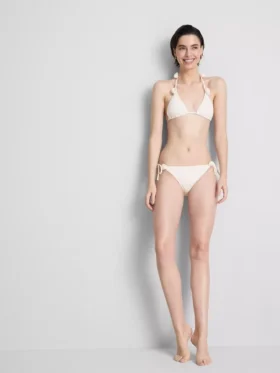 Spodenki bikini z kwiatowym nadrukiem i wiązaniem po bokach