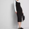 Sukienka midi z kwadratowym dekoltem „Second Skin”