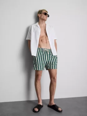 Szorty kąpielowe w paski w stylu leżaka