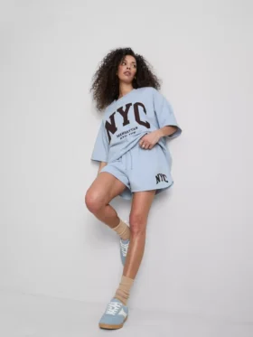 Szorty rekreacyjne z dużą zawartością bawełny w stylu NYC