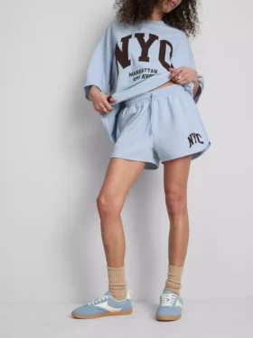 Szorty rekreacyjne z dużą zawartością bawełny w stylu NYC