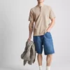 T-shirt typu henley z fakturą