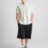 T-shirt typu henley z fakturą