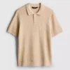 Teksturowana dzianinowa koszulka polo
