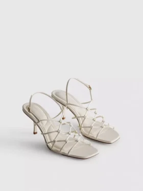 The Edit braided stiletto heeled sandals
