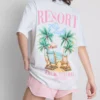 The Primark Scene | bawełniana koszulka oversize w stylu resortowym