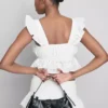 The Primark Scene | bawełniany top z falbanami i ażurowymi wstawkami