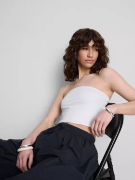 The Primark Scene | Top bandeau z dzianiny z dużą zawartością bawełny