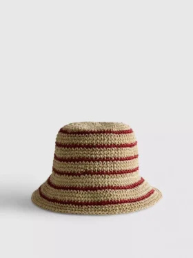 Tkane kapelusze typu bucket z paskami