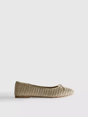 Tkane płaskie buty baletowe