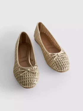 Tkane płaskie buty baletowe