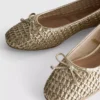 Tkane płaskie buty baletowe