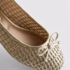 Tkane płaskie buty baletowe